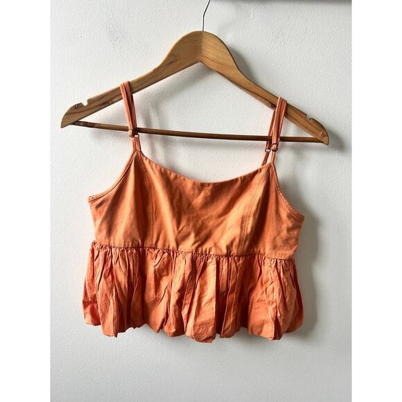 Anthropologie Maeve Ruffled Bubble cropped tank women's small - Picture 1 of 5